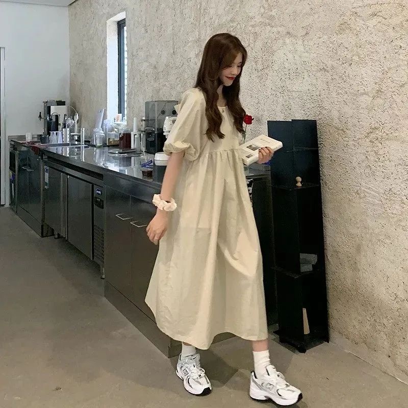 Đầm Tay Ngắn Thiết Kế Mới Thời Trang Mùa Hè Theo Phong Cách Hàn Quốc Cho Nữ