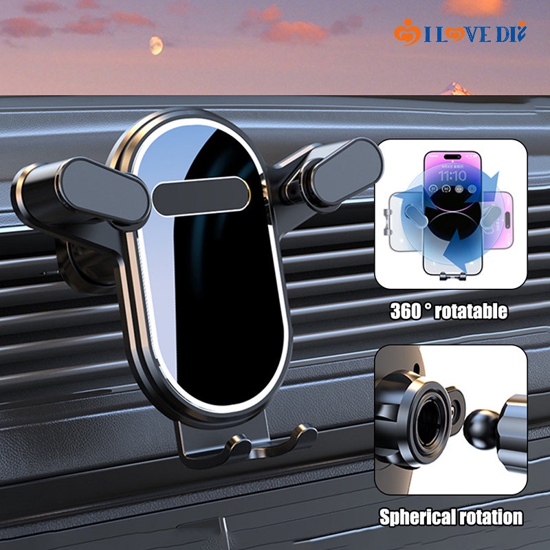 Giá Đỡ Điện Thoại / Thiết Bị Định Vị GPS Chống Trượt Hình Tam Giác Gắn Lỗ Thông Gió Xe Hơi