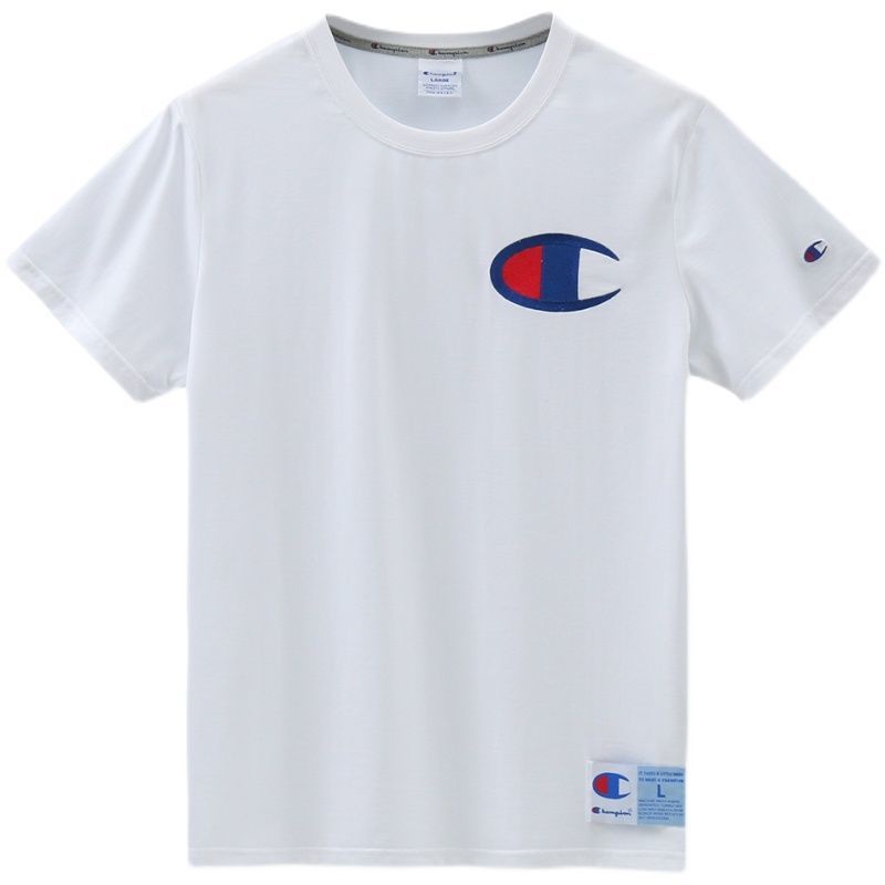 Áo Thun cotton Cổ Tròn Tay Ngắn Thêu Chữ Champion Thời Trang Mùa Hè 2023 Mới