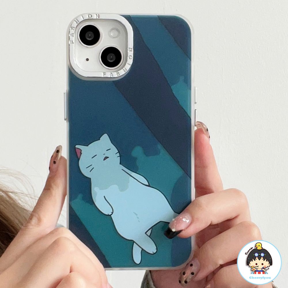 Ốp Điện Thoại TPU Mềm Chống Sốc Mạ Điện In Hình Mèo Dễ Thương Cho IPhone 14 13 12 11 Pro Max X XR 8 7 Plus