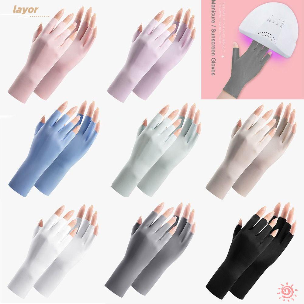 LAY Găng Tay Chống Nắng / Tia Uv Bảo Vệ Móng Khi Làm Móng