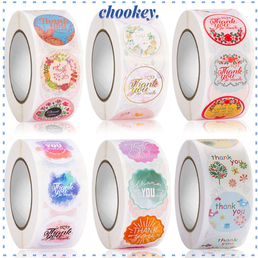CHOOKEY Cuộn 500 Nhãn Dán Chữ Thank You Trang Trí Sinh Nhật / Tiệc Cưới