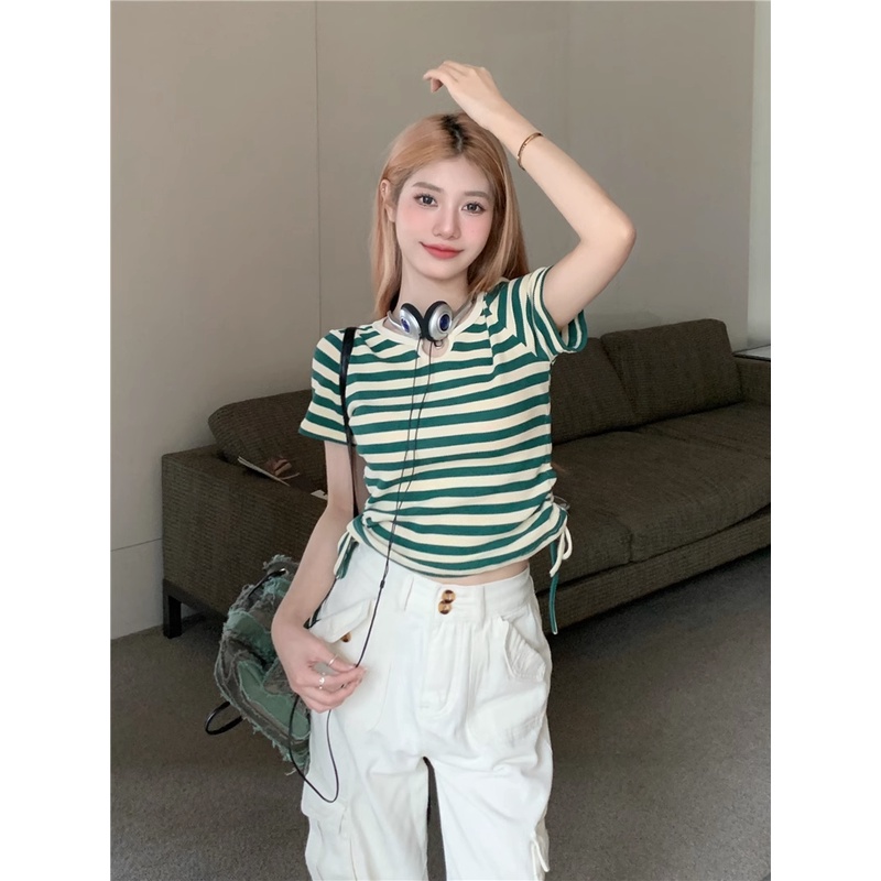 Áo Thun 100% Cotton Tay Ngắn Phong Cách Hàn Quốc Cho Nữ