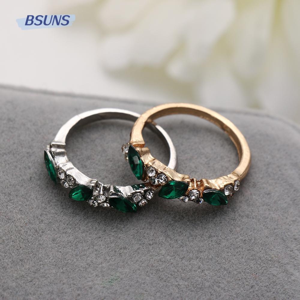 BSUNS Nhẫn Đính Đá Cổ Điển Sang Trọng