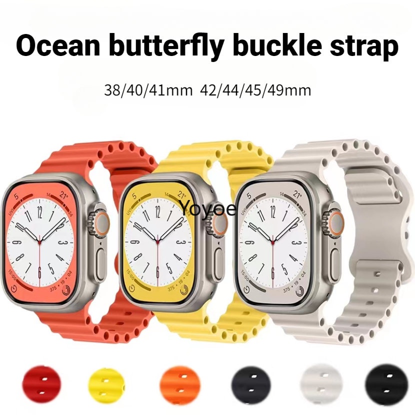 Dây Đeo Bằng Silicone 49mm / 45mm / 44mm / 42mm 41mm / 40mm / 38mm Cho iWatch Ultra Series 8 7 6 5 4 SE 3