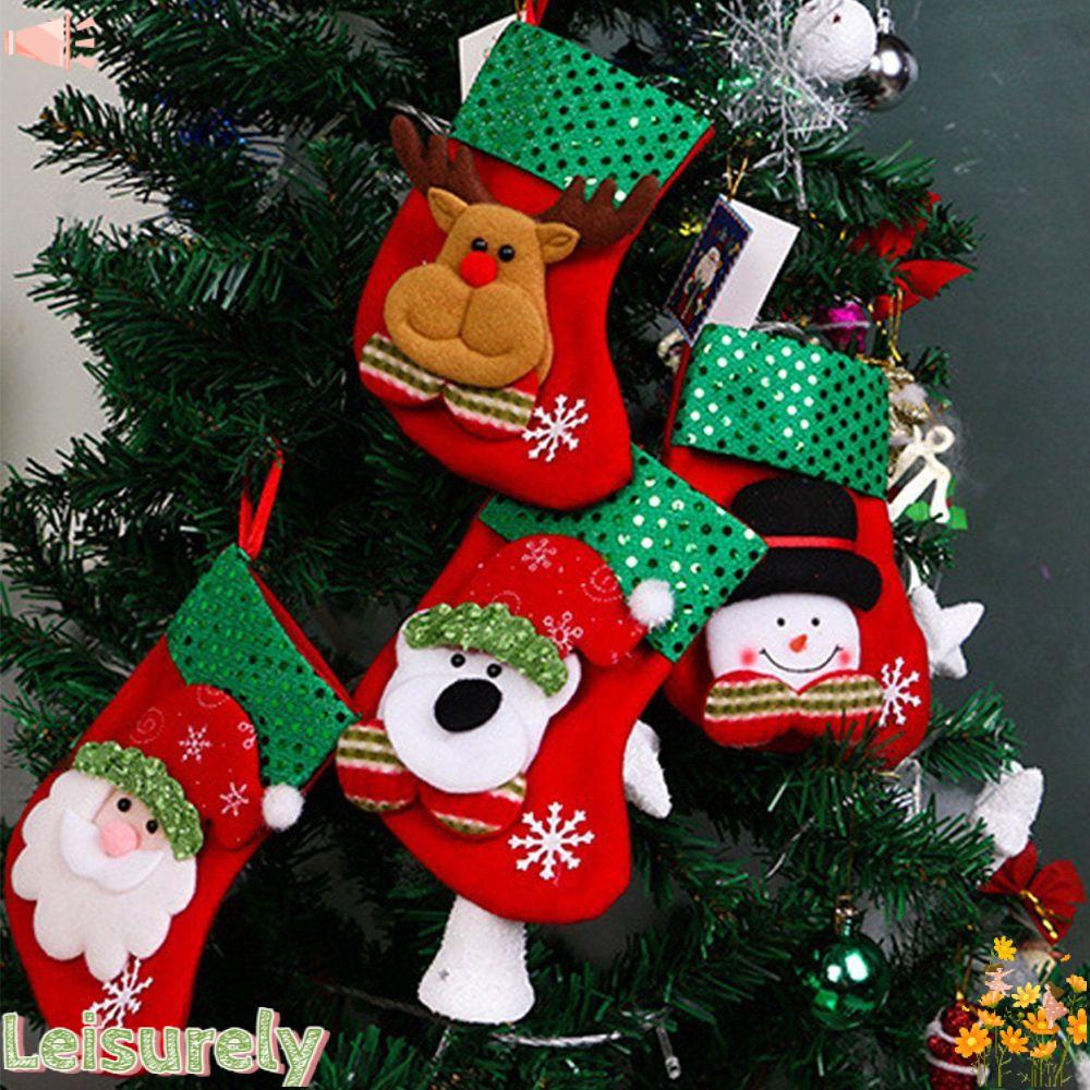 LEILY 2 Chiếc Tất Treo Trang Trí Giáng Sinh
