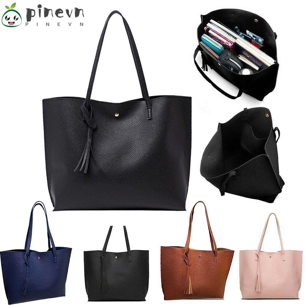 PINEVN Túi Đeo Chéo Da Pu Mềm Cỡ Lớn Thời Trang Cho Nữ
