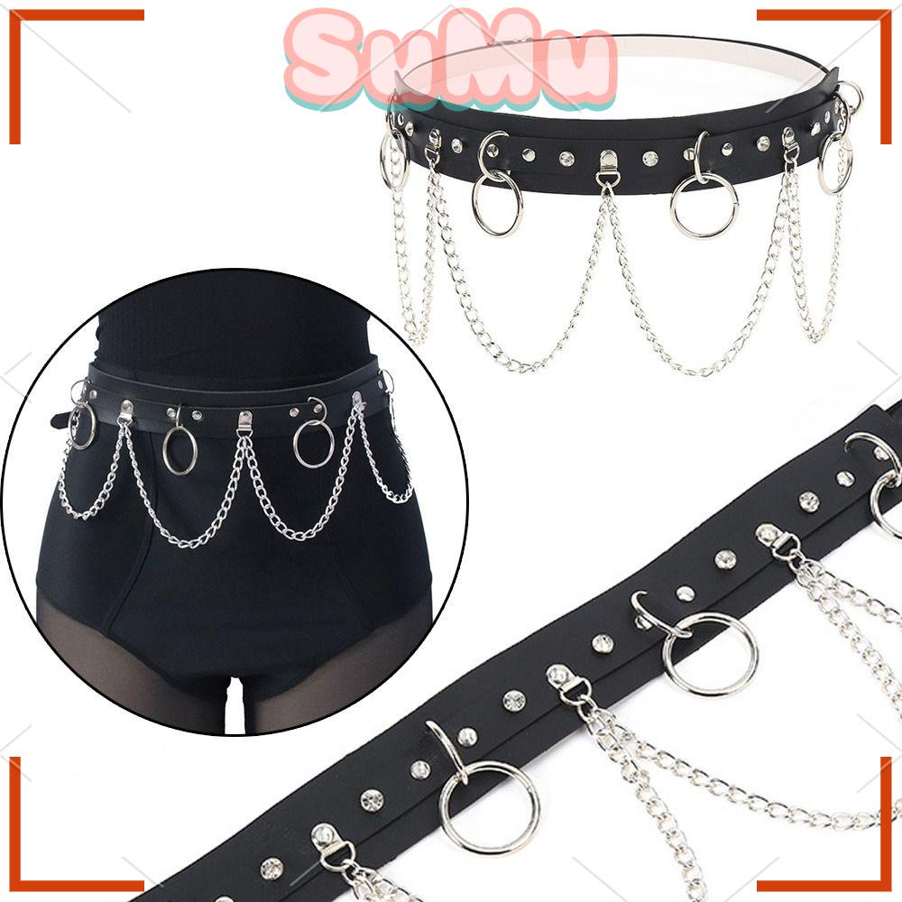 SUMU Thắt Lưng Da Phong Cách Gothic Thời Trang Có Thể Điều Chỉnh