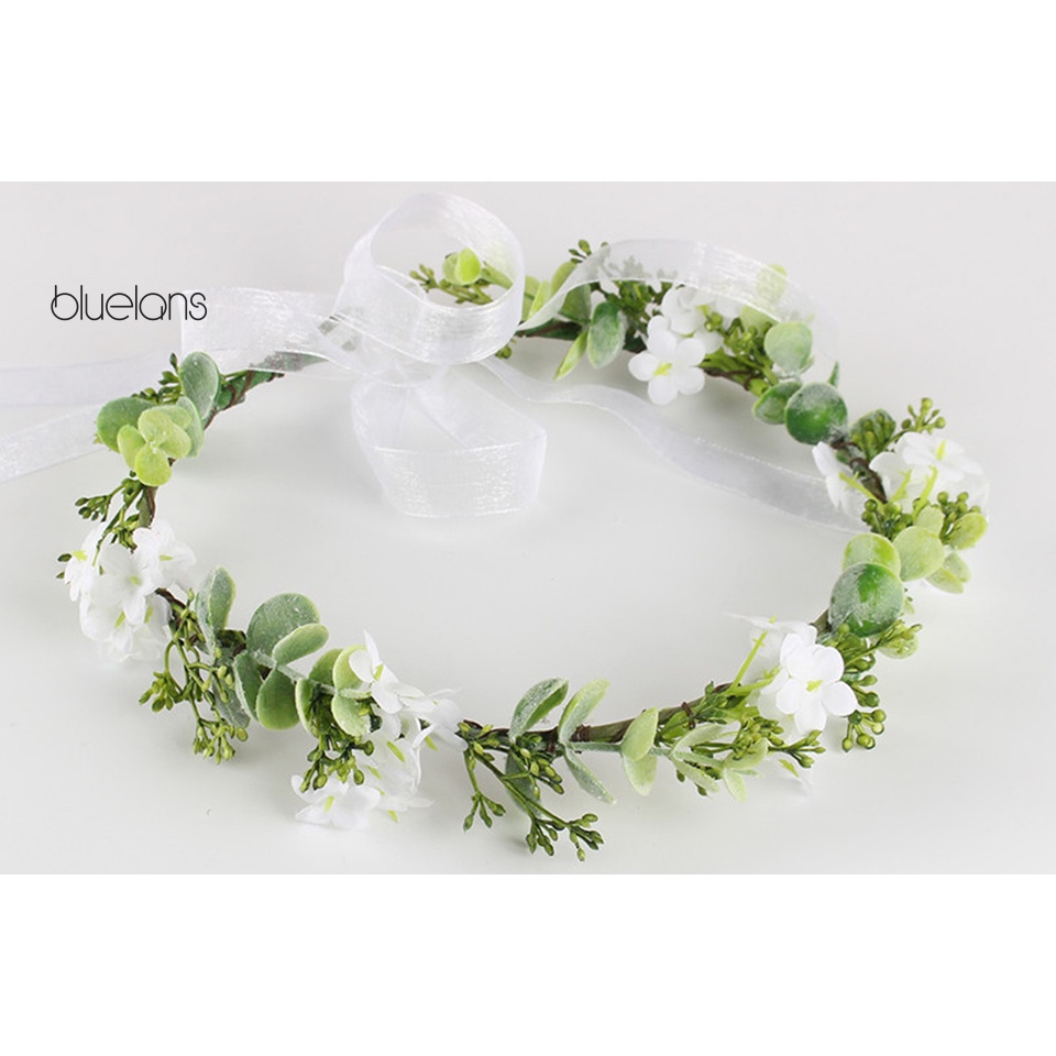 Vương Miện Cài Tóc Phối Lưới Đính Hoa Lá Phong Cách Bohemian Cho Cô Dâu