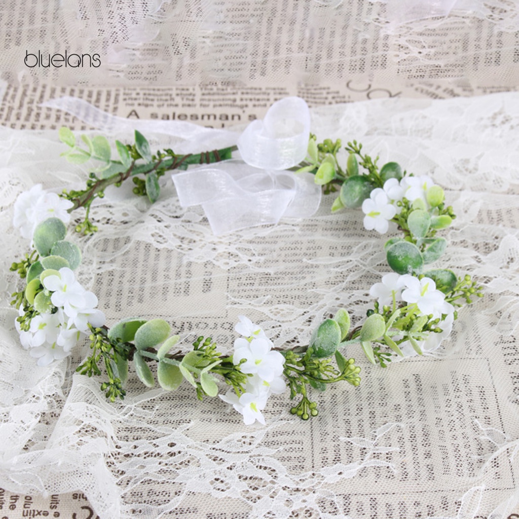 Vương Miện Cài Tóc Phối Lưới Đính Hoa Lá Phong Cách Bohemian Cho Cô Dâu