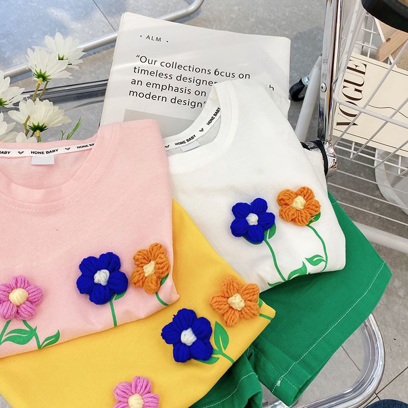 Áo Thun Sát Nách Cổ Tròn Dáng Rộng Chất Cotton Thời Trang Mùa Hè Xinh Xắn Cho Bé Gái