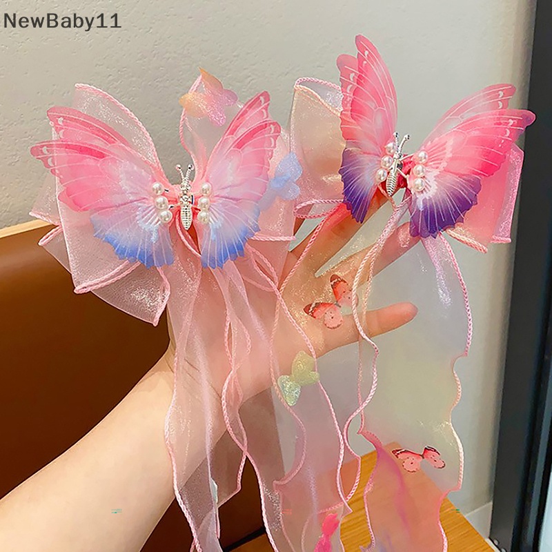 Kẹp Tóc Đính Nơ Ruy Băng Phong Cách Công Chúa Mùa Hè Cho Bé Gái