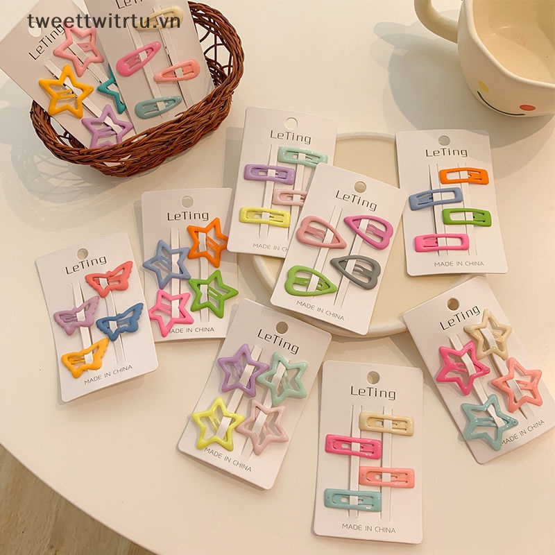 1 Set Kẹp Tóc Hình Ngôi Sao Năm Cánh Cỡ Nhỏ Dễ Thương Cho Bé Gái