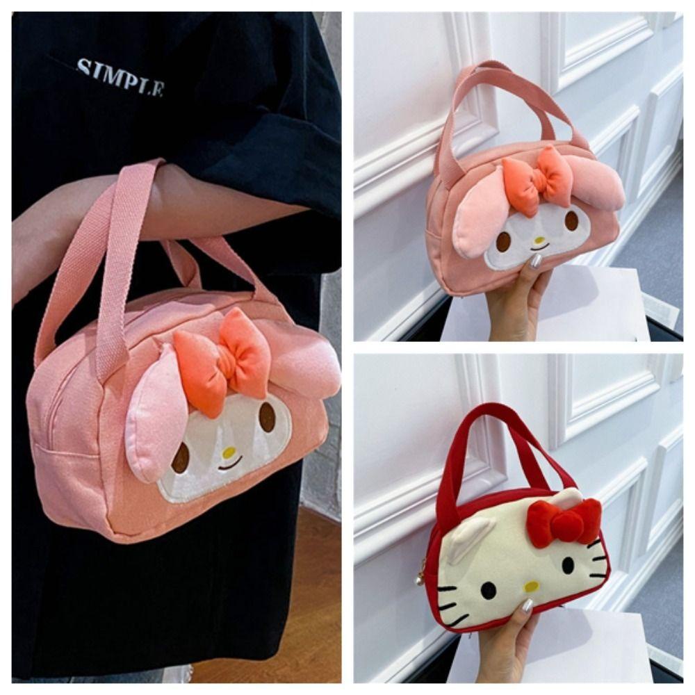 FALLFORBEAUTY Túi Xách Canvas In Hình Mèo Kitty Dễ Thương