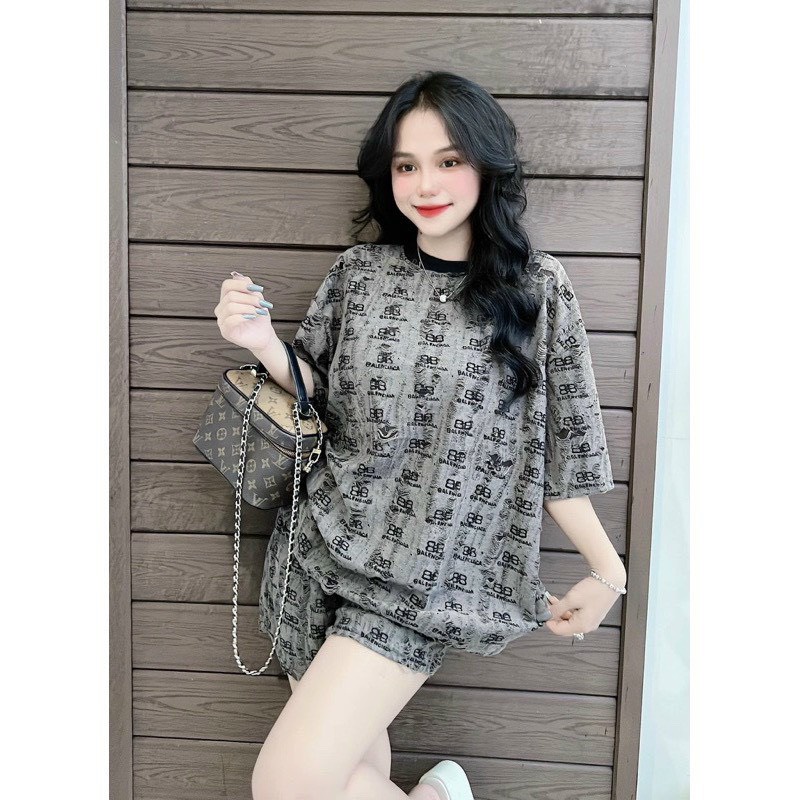 Bộ xước ngắn tay quần đùi nữ, bộ xước họa tiết