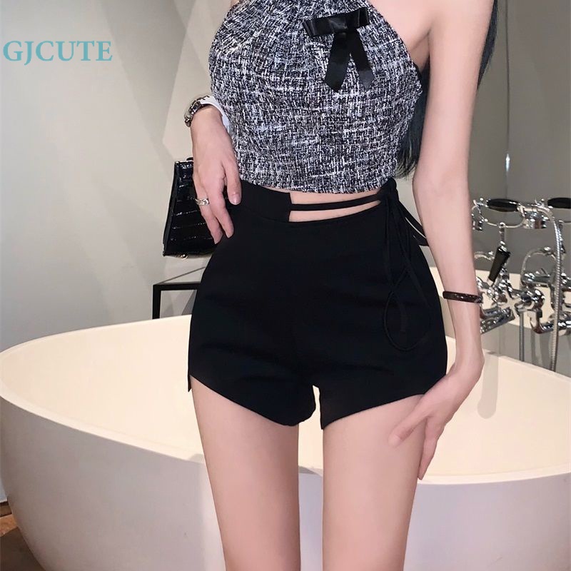 Quần Short Lưng Cao Màu Đen Gợi Cảm Thời Trang Cho Nữ