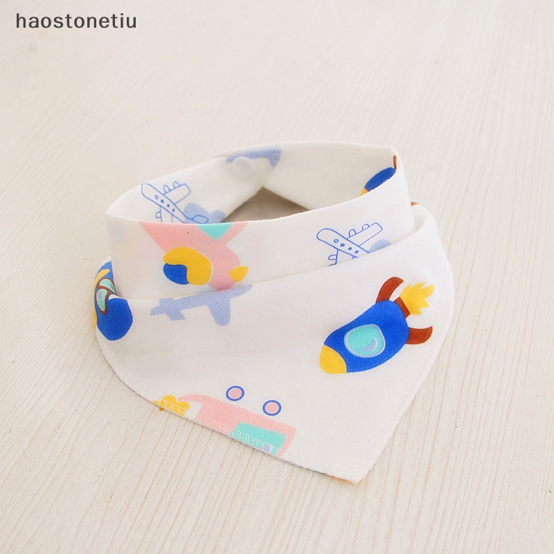 Yếm Ăn Cotton Hai Lớp Hình Tam Giác Dành Cho Bé Trai Gái