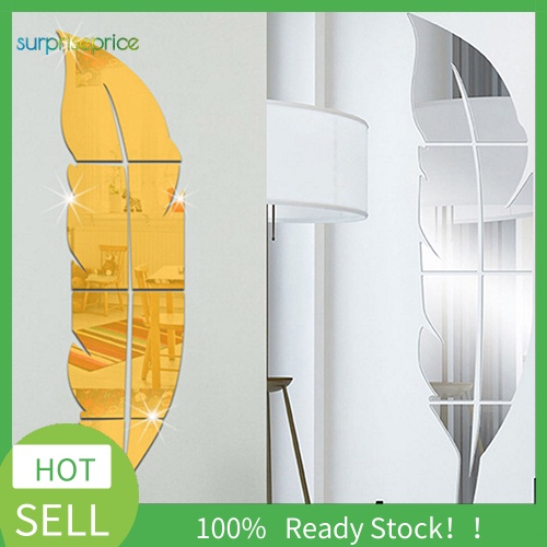 Miếng Dán Tường Trang Trí Hình Lông Vũ 3D Bằng Acrylic DIY