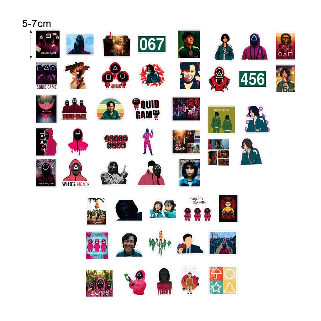 Set 50 Miếng Dán Trang Trí Ván Trượt / TV Hình Mực Độc Đáo