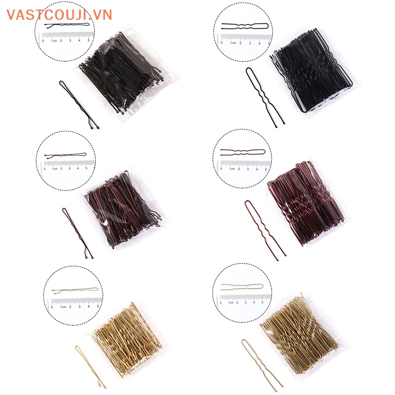 Set 50 Kẹp Tăm Chữ U Màu Vàng Tạo Kiểu Tóc Thời Trang Cho Nữ