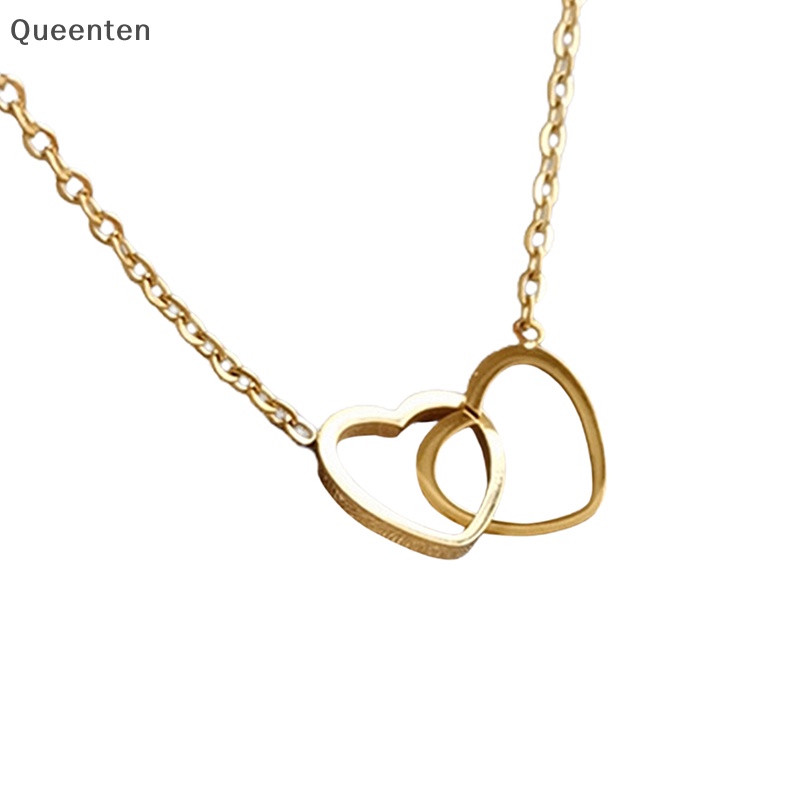 Vòng cổ Mặt Trái Tim Đôi Bằng Thép Không Gỉ QT