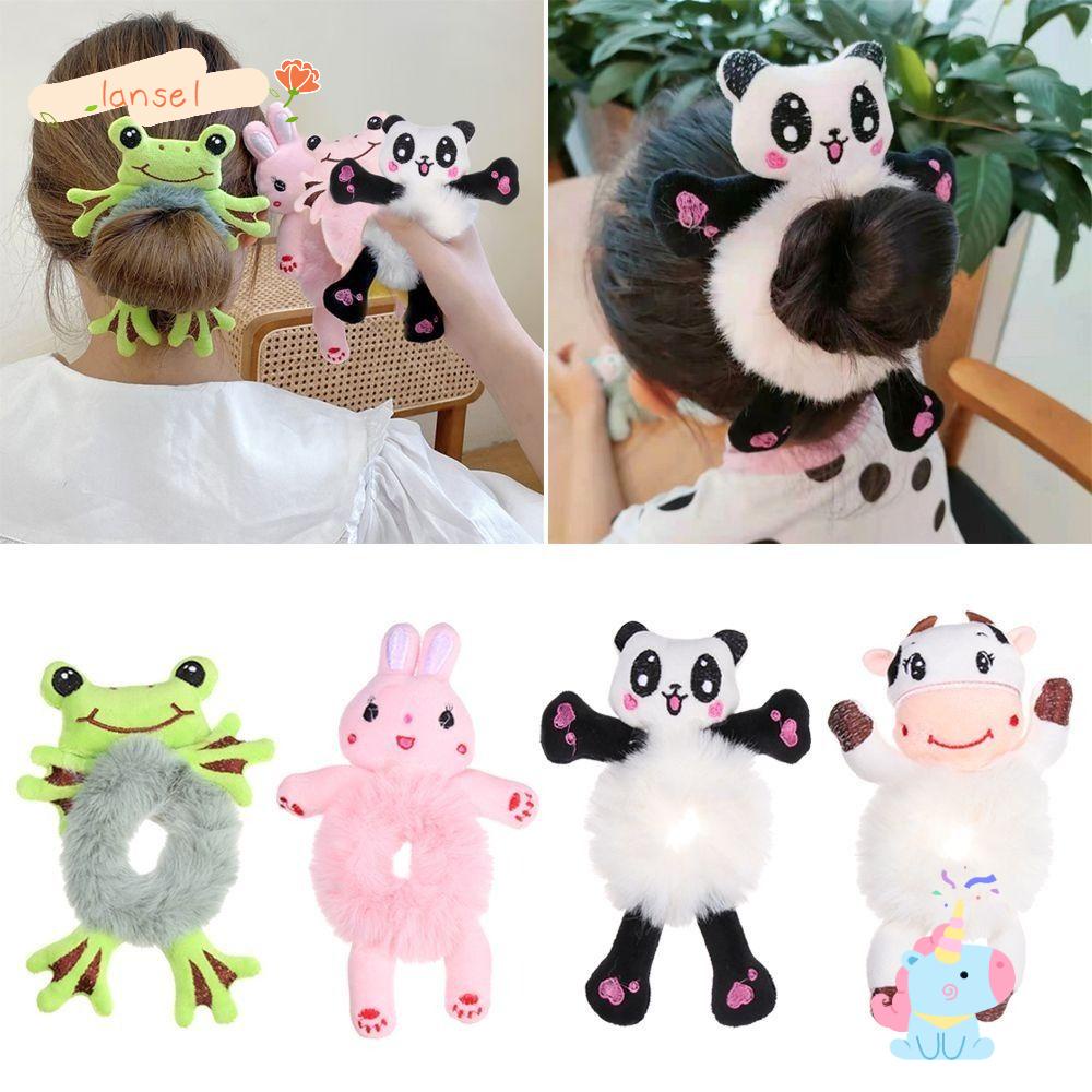 LANSEL Dây Cột Tóc Lông Nhung Co Giãn Thời Trang Cho Nữ