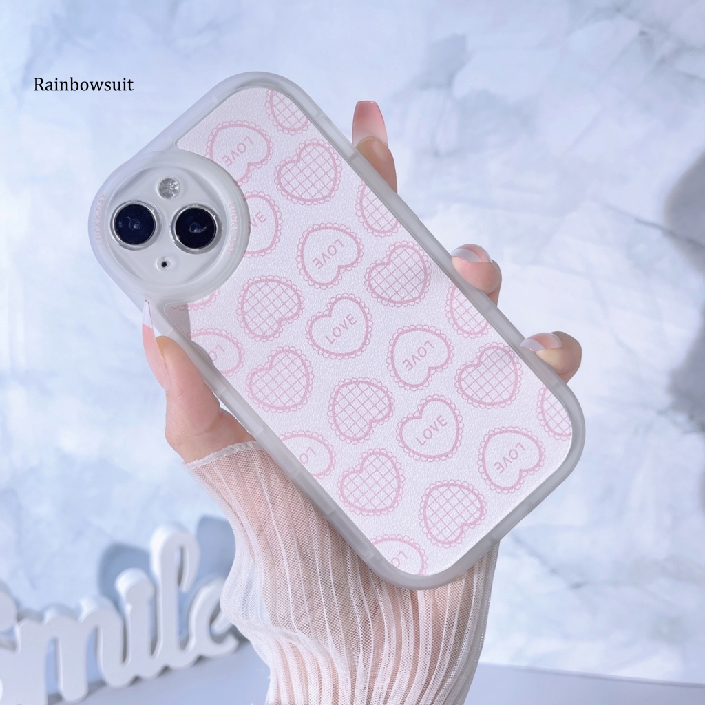 Ốp Điện Thoại TPU Mềm Chống Trầy Xước Chống Sốc Chống Bám Vân Tay In Họa Tiết Trái Tim Gấu Cho iPhone 13