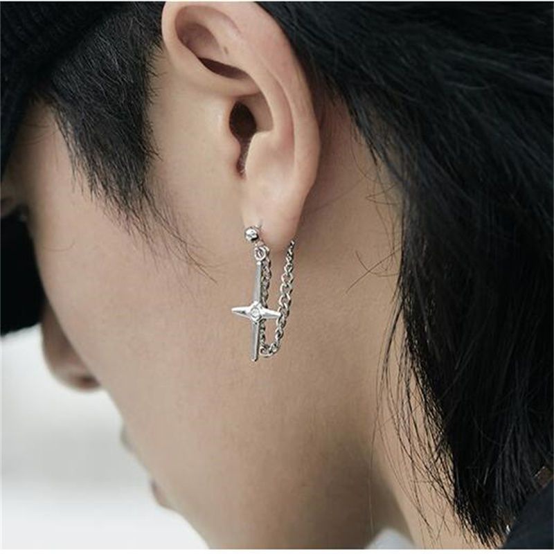 Bông Tai Hình Thánh Giá Đơn Giản Phong Cách Nhật Bản Sang Trọng Cho Nam Và Nữ