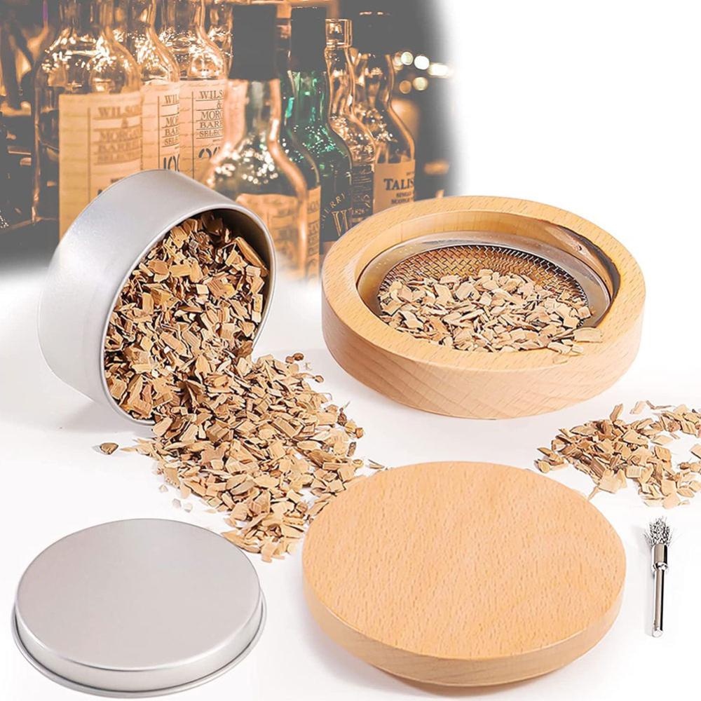 Dụng Cụ Tạo Khói Bằng Gỗ Sồi Pecan Dành Cho Cocktail / Quán Bar / Nhà Bếp A1M2