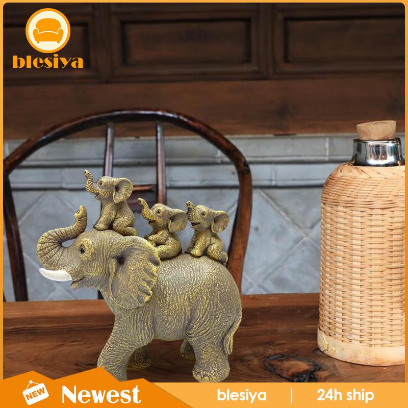 Tượng Voi Bằng Nhựa Resin Để Bàn Trang Trí