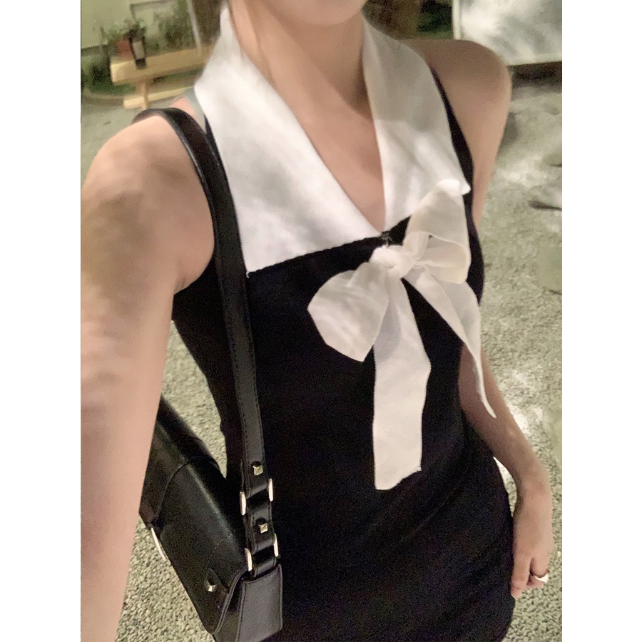 Đầm Ngắn Hai Dây Ôm Dáng Phong Cách Pháp Thời Trang Mùa Hè 2023 Mới