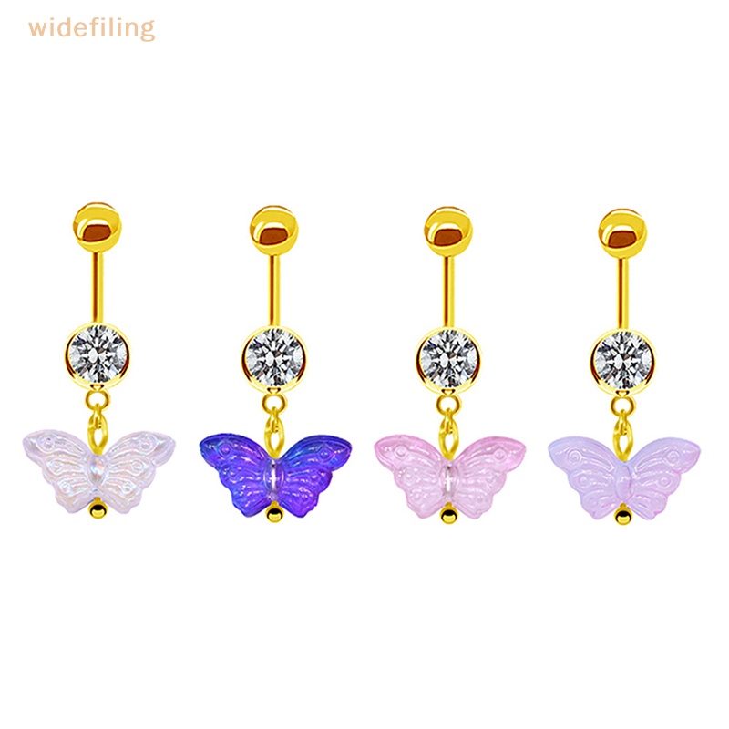 Khuyên RốN HìNh BướM ĐíNh Đá BằNg ThéP Không Gỉ