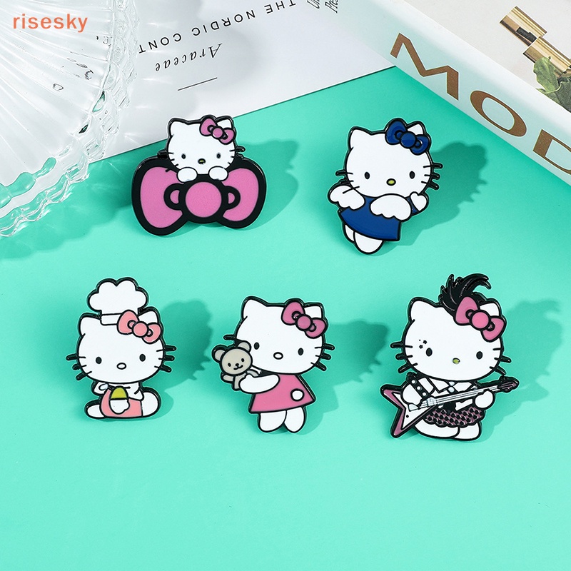 Ghim Cài Ba Lô / Túi Xách Hình Mèo Sanrio Tráng Men Thời Trang Cho Nữ