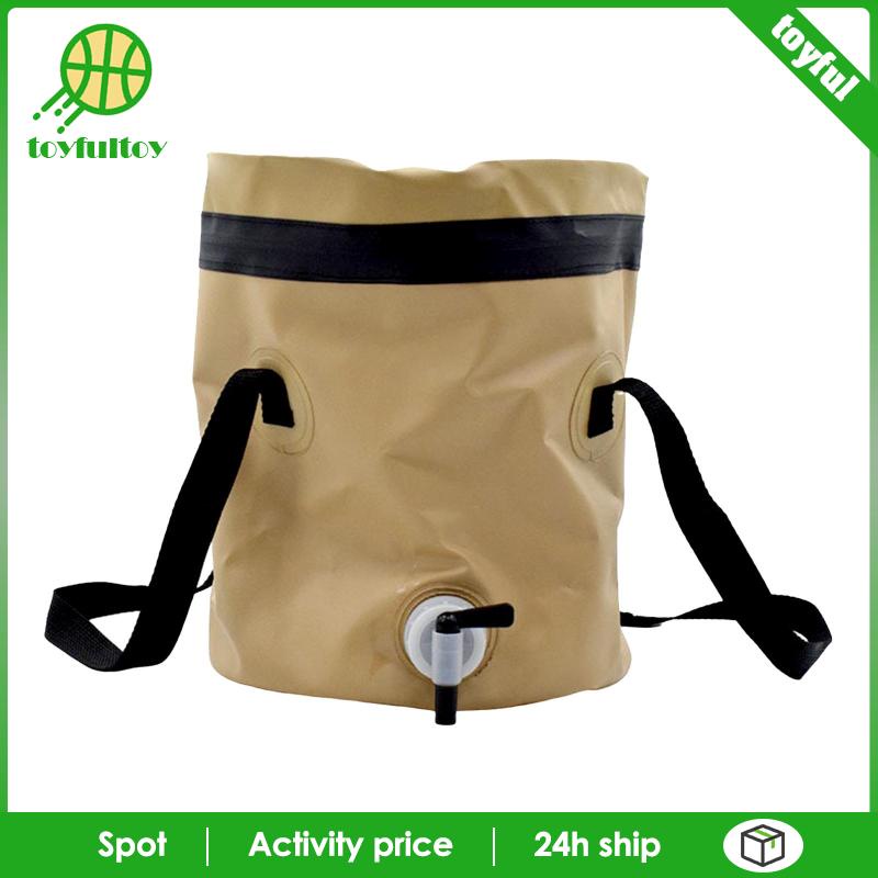 Xô Đựng Nước Có Tay Cầm Và Nắp Đậy Có Thể Gấp Gọn Tiện Dụng Mang Theo Du Lịch Cắm Trại