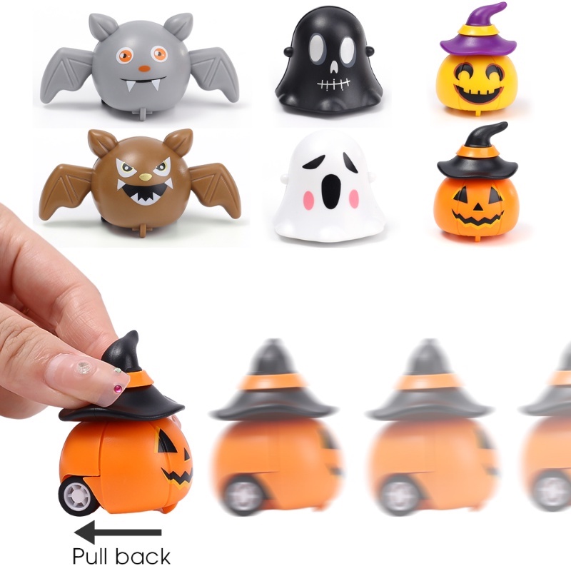 Đồ Chơi Xe Hơi / Xe Hơi Bằng Nhựa ABS Họa Tiết Hoạt Hình Ma Bí Ngô Dơi Halloween Vui Nhộn Làm Quà Tặng Cho Bé