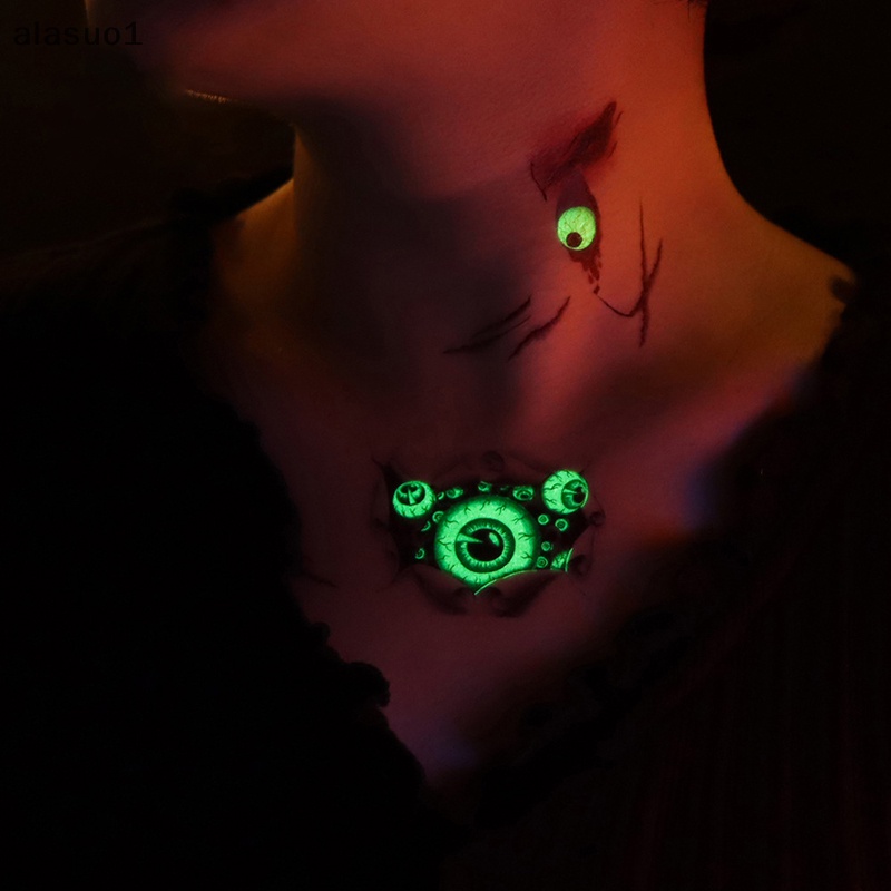 Hình Xăm Dán Tạm Thời Họa Tiết Halloween Dạ Quang Độc Đáo