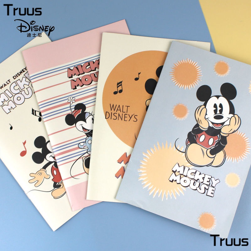 Sổ Tay Ghi Chú Bằng Sắt Kẻ Sọc Ngang In Hình Chuột Mickey Disney Cho Học Sinh Trung Học