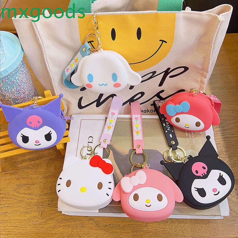MXGOODS Túi Đựng Tiền Xu / Mỹ Phẩm Bằng Silicon Có Khóa Kéo Họa Tiết Hoạt Hình Kuromi KT Melody Melody Dễ Thương