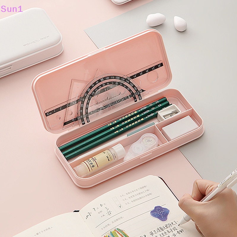Sun1 &gt; Hộp Đựng Bút Nhựa Nhám Màu Macaron Dễ Thương Cho Học Sinh