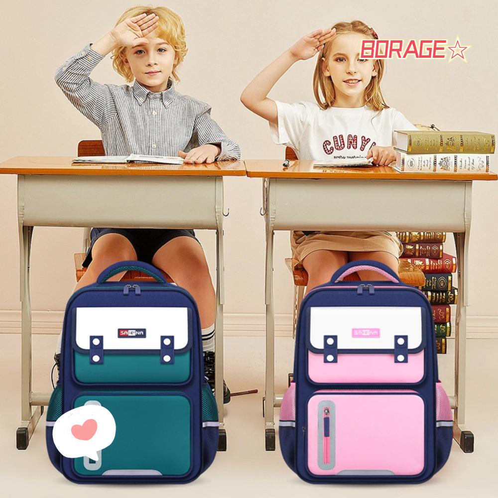 BORAG Ba Lô Đi Học Bằng Polyester Siêu Nhẹ Nhiều Túi Chống Thấm Nước Hàng Mới Dành Cho Trẻ Em Tiểu Học