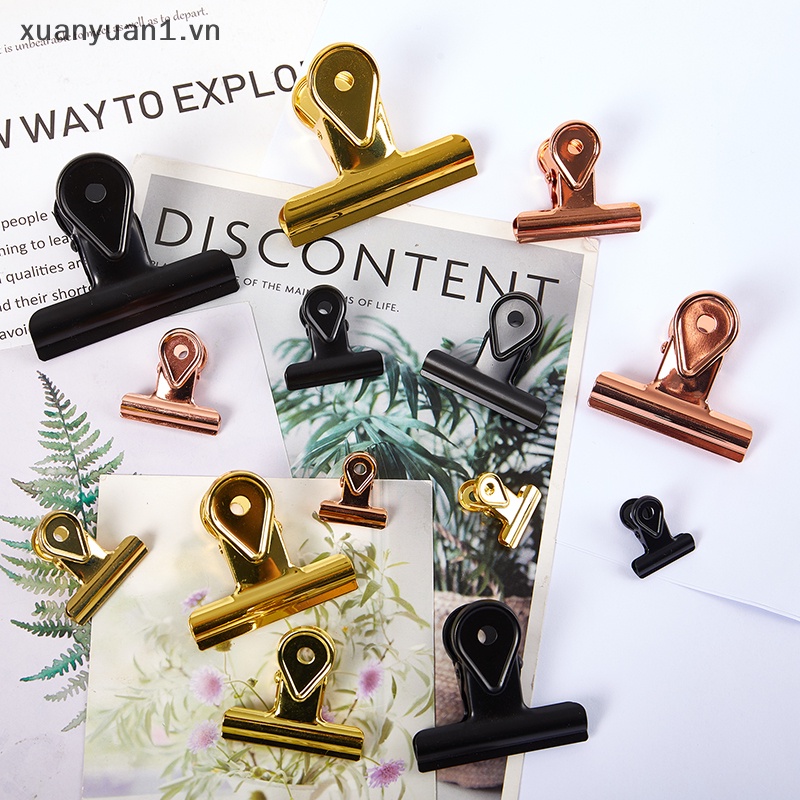 Kẹp Tài Liệu Giấy Tờ Bằng Kim Loại Nhiều Màu Kiểu Vintage Chất Lượng Cao