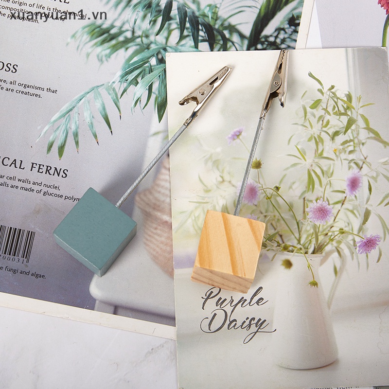 Giá Đỡ Kẹp Ảnh Để Bàn Bằng Gỗ Và Kim Loại Kiểu Dáng Vintage