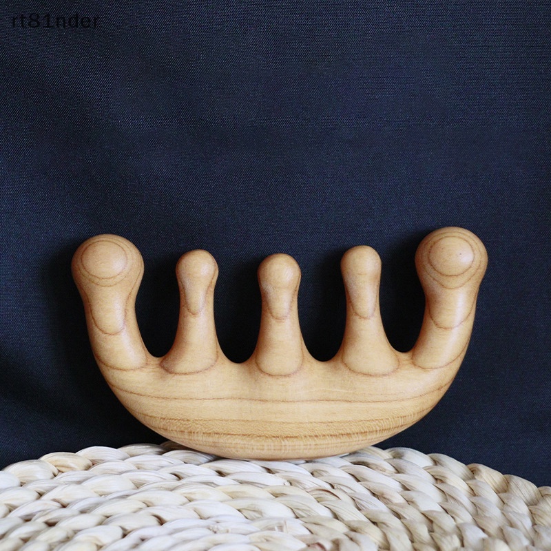 1 Lược Chải Tóc Mát Xa Da Đầu Bằng Gỗ Gụ Năm Răng Thưa Chống Tĩnh Điện