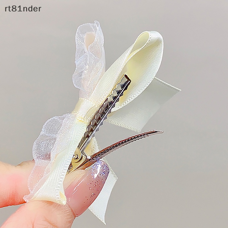 Kẹp Tóc Nơ Phối Lưới Thời Trang Ngọt Ngào Cho Bé Gái