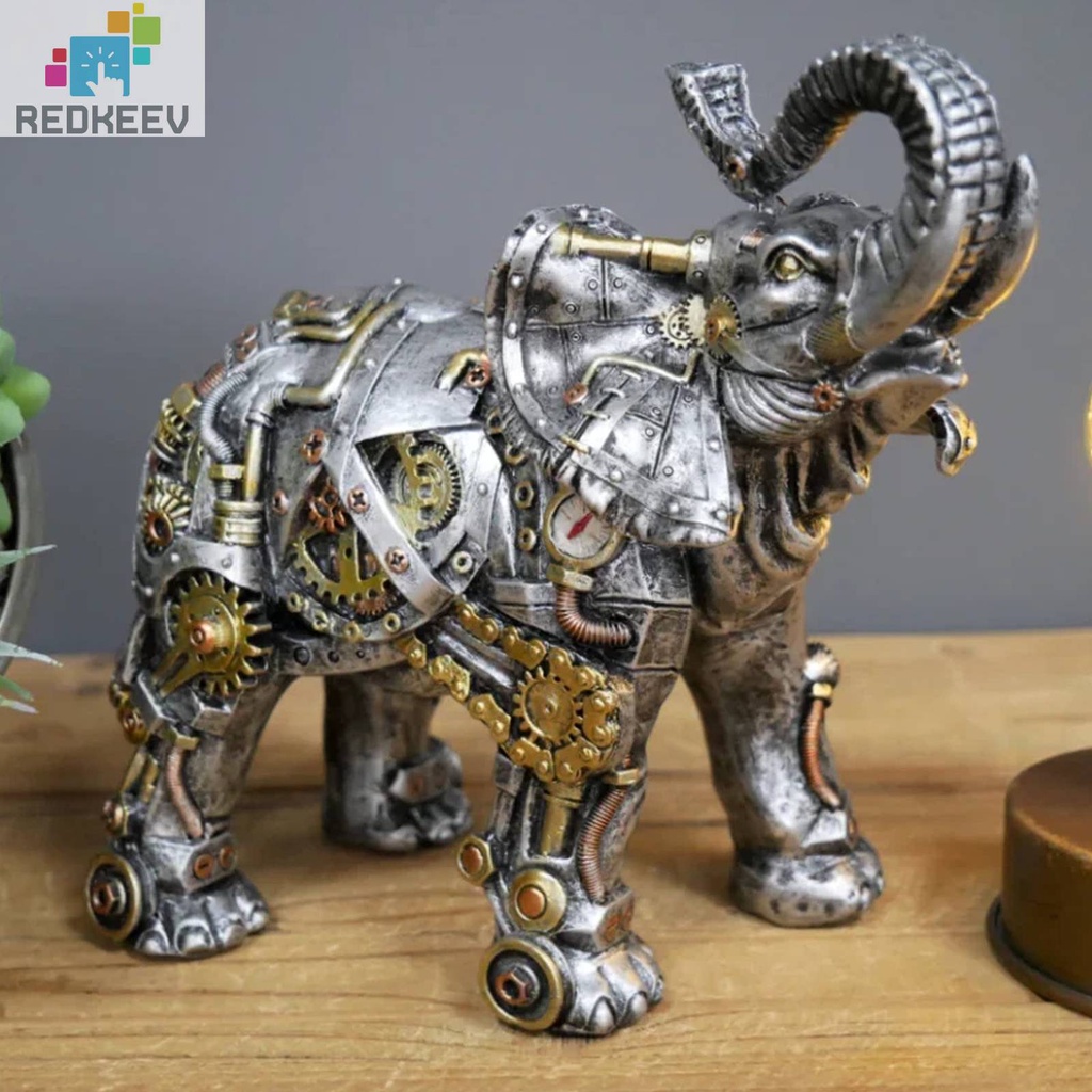 Mô Hình Chú Chó Bằng Nhựa Resin Phong Cách Steampunks Độc Đáo Dùng Trang Trí