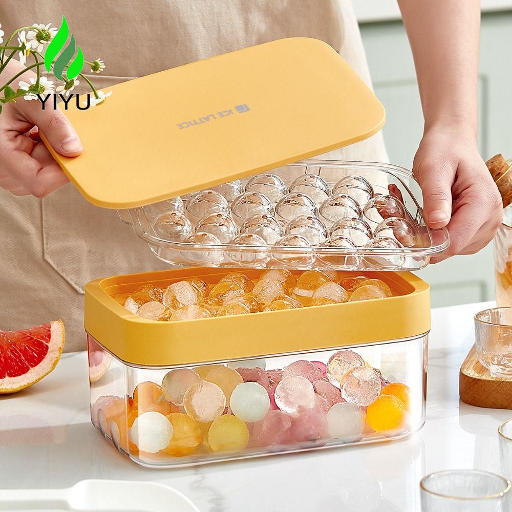 YIYU Khay Làm Đá Viên Có Nắp Chất Lượng Cao