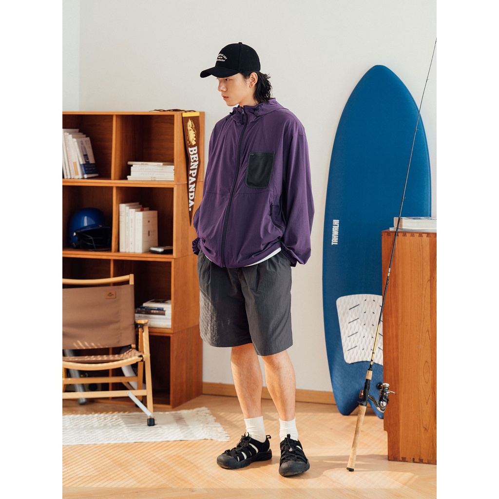 Áo Khoác Chống Nắng Vải Mỏng Phối Màu Tương Phản Thời Trang Mùa Hè Cho Nam