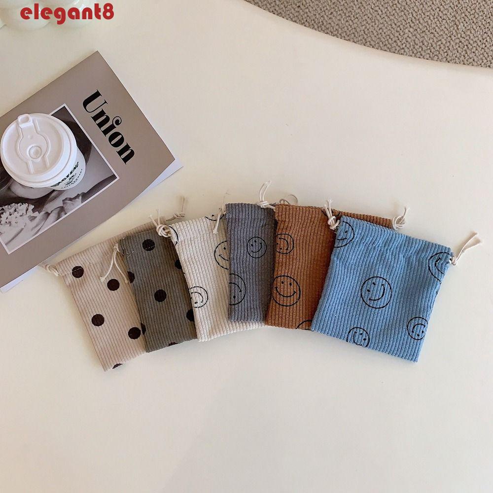 ELEGANT Túi Đựng Mỹ Phẩm Có Dây Đeo Tay In Họa Tiết Xinh Xắn