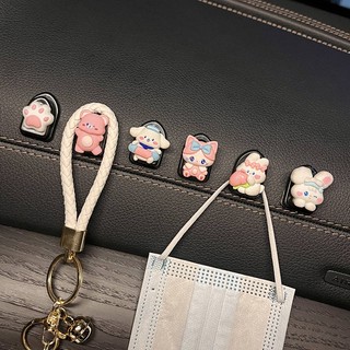 Car Hook Front Row Creative Multi-Functional Car Organizer Storage Sticky Hook Cute Internet Celebrity Car Co-Pilot Hook U2PP