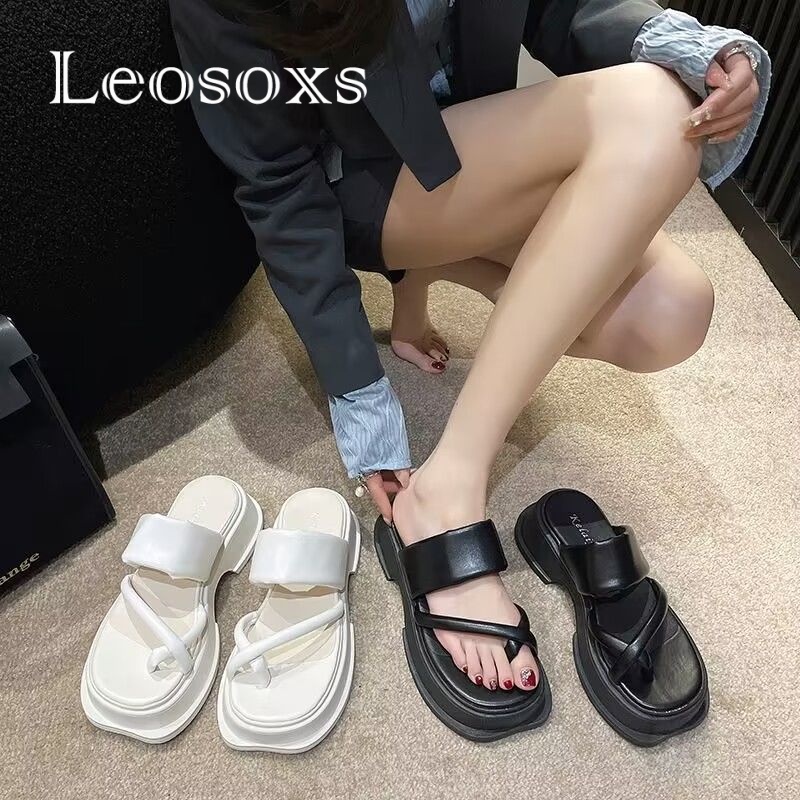 Leosoxs dép sandal nữ dép nữ dép bánh mì nữ dép bánh mì Chống Trượt 070704